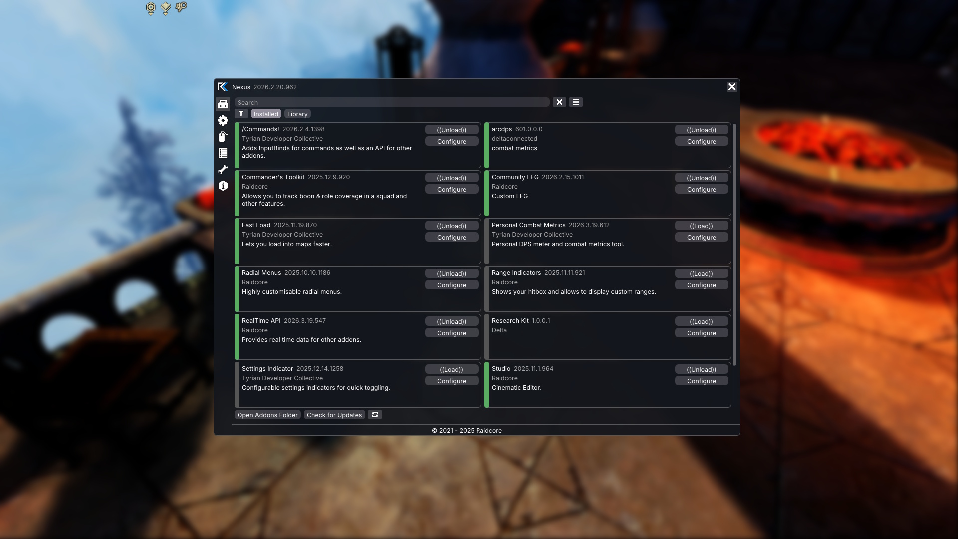 Nexus addon framework for Guild Wars 2