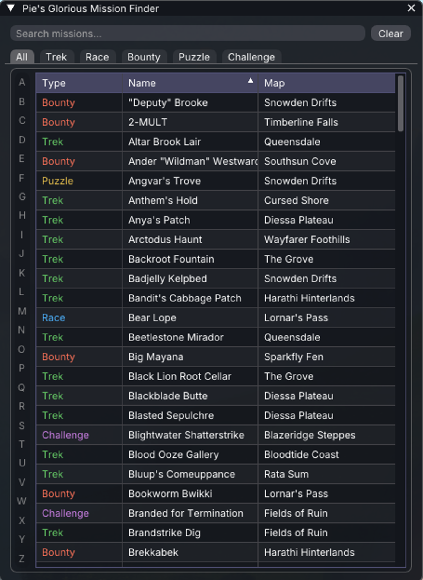 Mission Finder preview