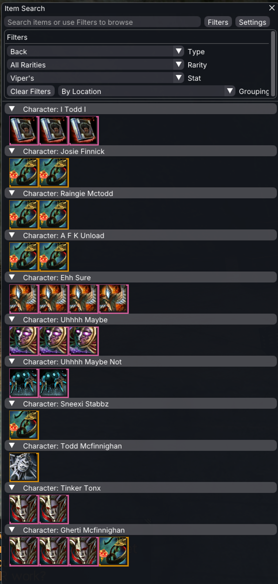 Item Search preview